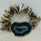 Black Agate, Gold Quartz & Hematite Bracelet