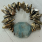 Aqua Jasper, Gold Quartz & Gold Hematite Bracelet