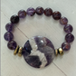 Plum Jasper, African Glass & Gold Hematite Bracelet