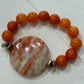 Orange Calcite & Malaysian Jade Bead Bracelet
