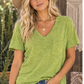 Jaded Gypsy Moon Dance V-Neck Tee in Olive