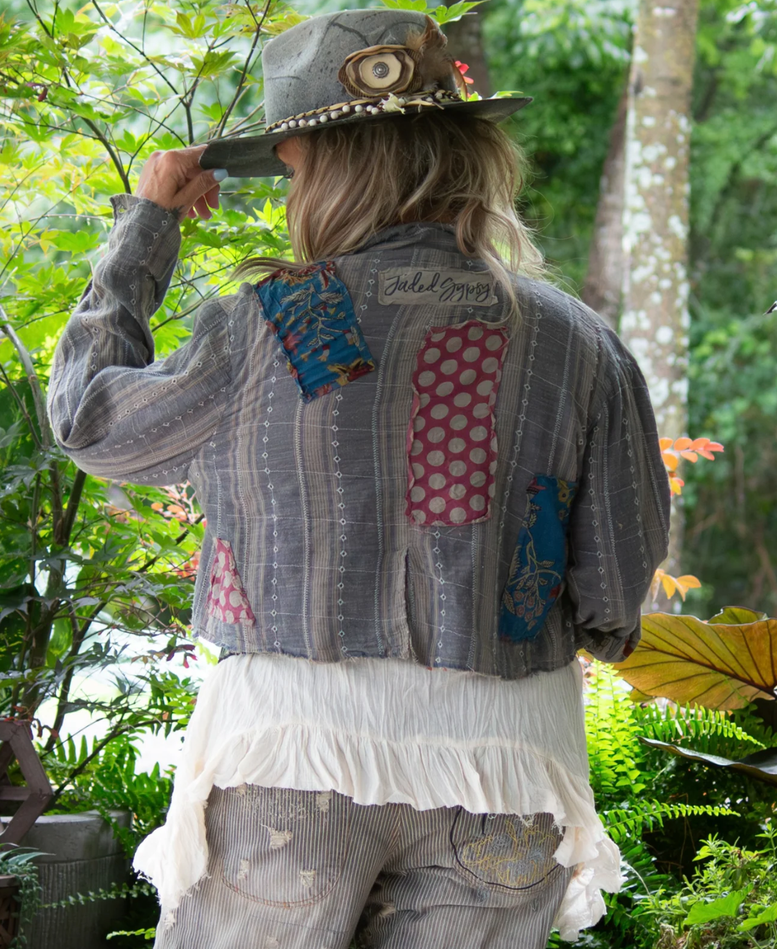 Jaded Gypsy Emberlane Cotton Jacket - Charcoal Stripe