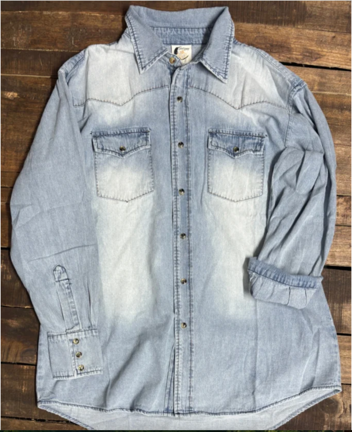 Jaded Gypsy New Frontier Shirt - Light Wash