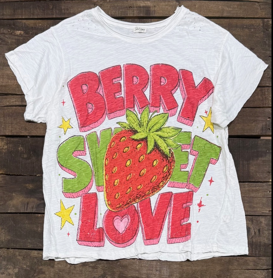 House of Jaded Gypsy Weathered and Worn Berry Sweet Tee O/S