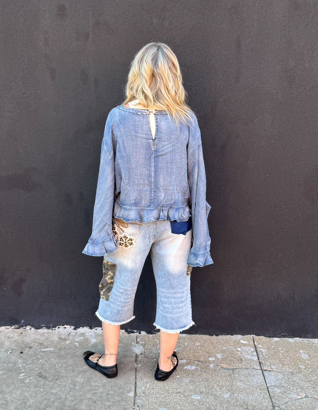 Jaded Gypsy Blooming Grace Top - Chambray O/S