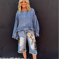 Jaded Gypsy Blooming Grace Top - Chambray O/S