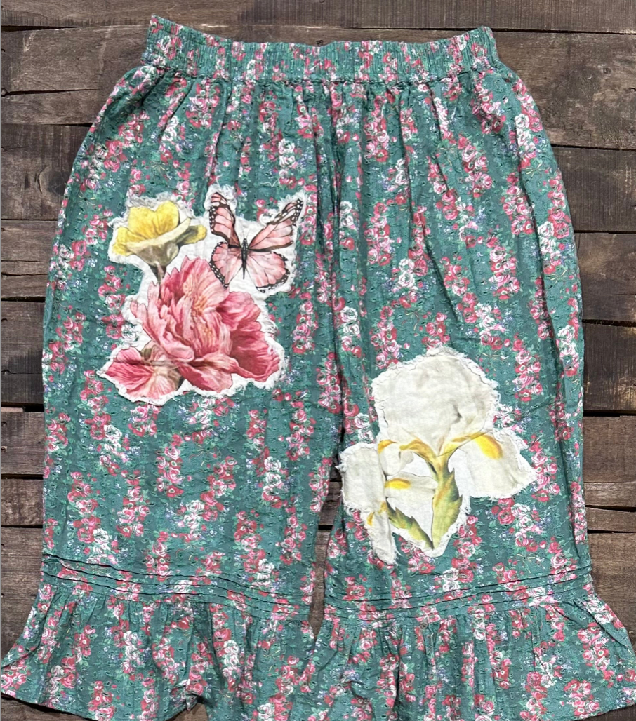 Jaded Gypsy Victorian Dreams Green Floral Bloomers