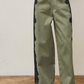 Olive Twill Pants With Lace