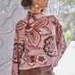 Floral and Paisley Funnel Neck Sweater
