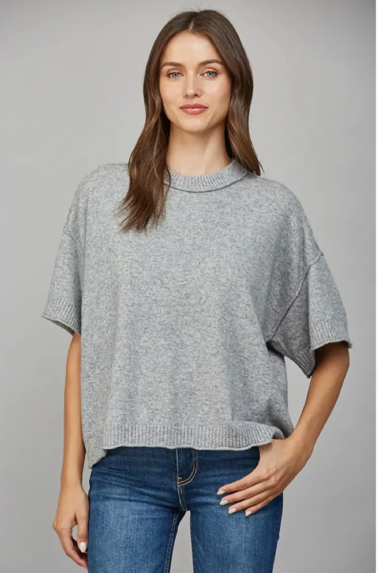 Heather grey Cashmere Blend Sweater