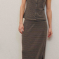 Mocha/Charcoal Striped Skirt
