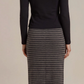 Mocha/Charcoal Striped Skirt