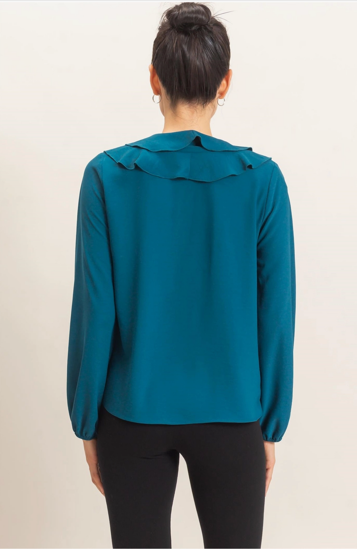Veronica Teal Ruffle Blouse