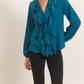 Veronica Teal Ruffle Blouse