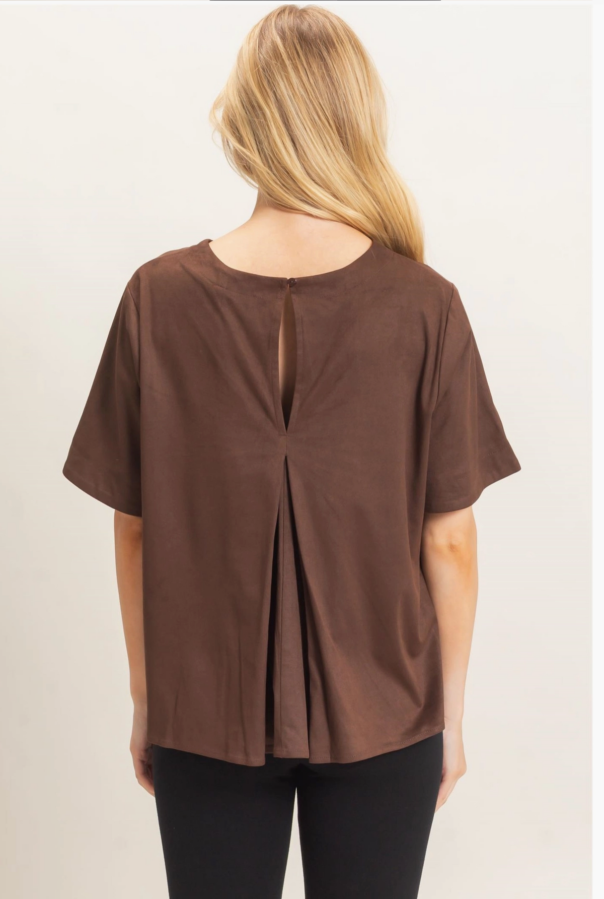 Kylie Suede Boatneck Top