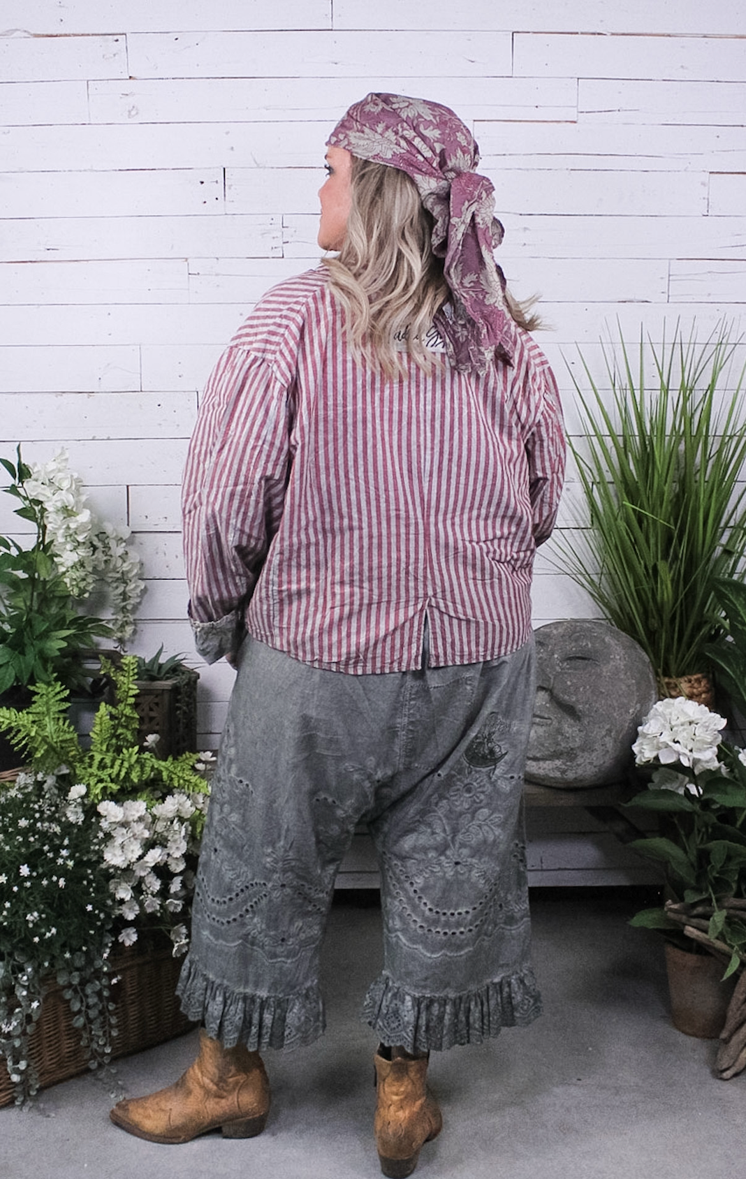 Jaded Gypsy Collect Charm Jacket. Wine Stripe