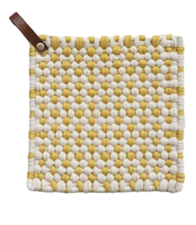 Crocheted Pot Holder/leather