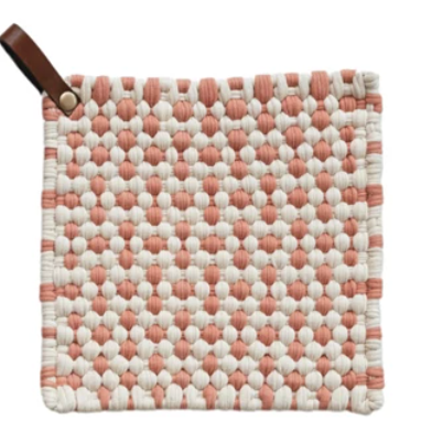 Crocheted Pot Holder/leather