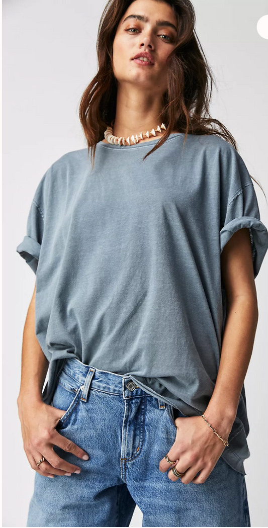 FREE PEOPLE  Blue Mirage Nina Tee