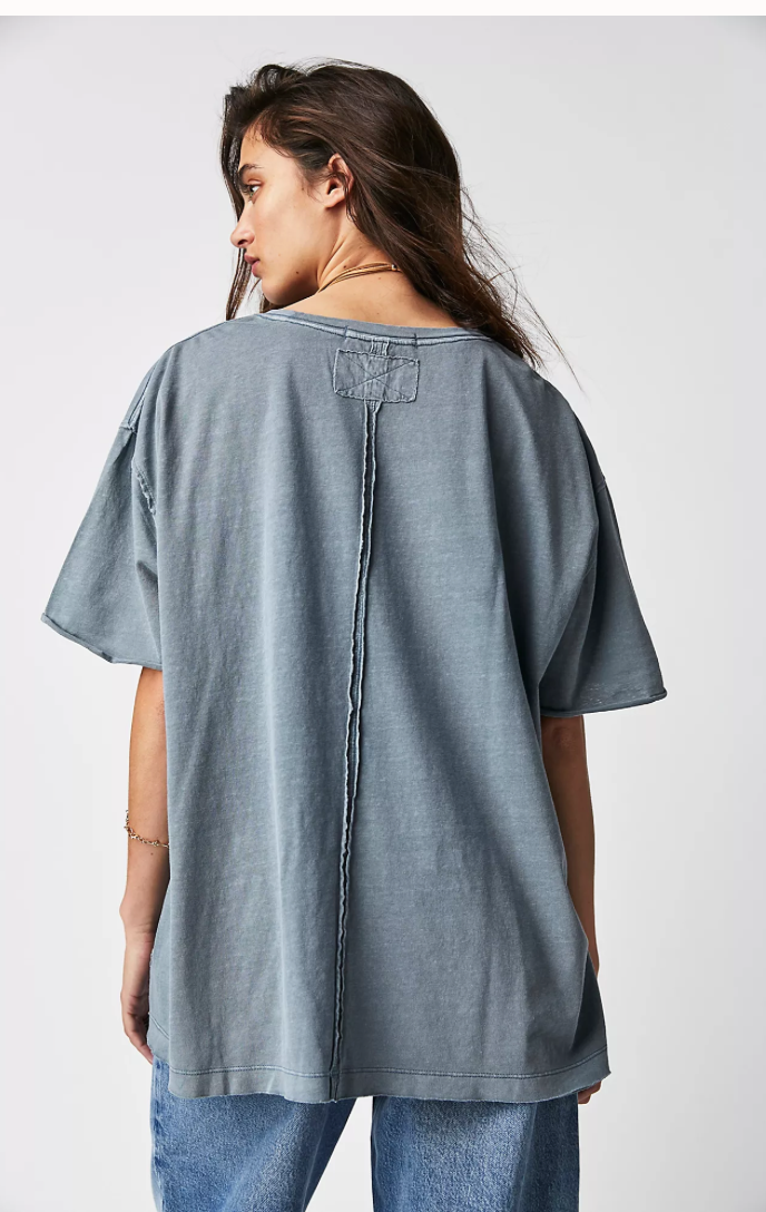 FREE PEOPLE  Blue Mirage Nina Tee
