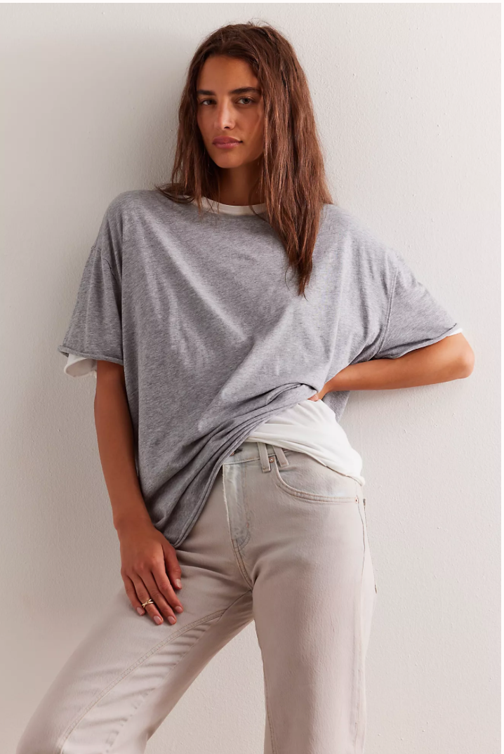 FREE PEOPLE  Nina Tee Heather Grey