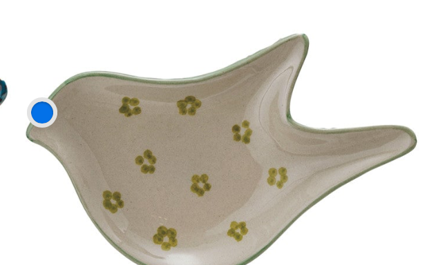 Hand-Painted Stoneware Bird Shaped Dish, 4 Styles