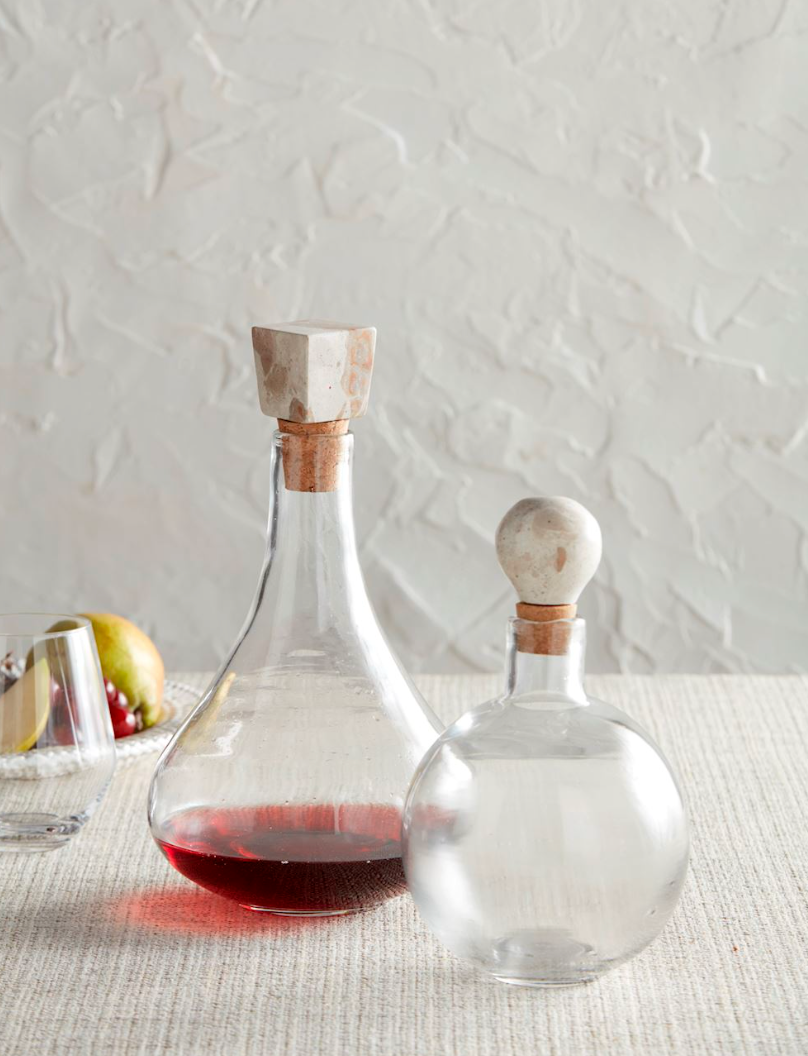 Short Marble Glass Decanter