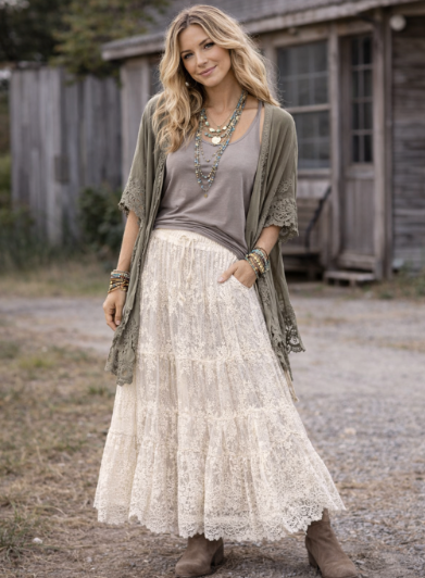 Jaded Gypsy Whispered Skies Skirt