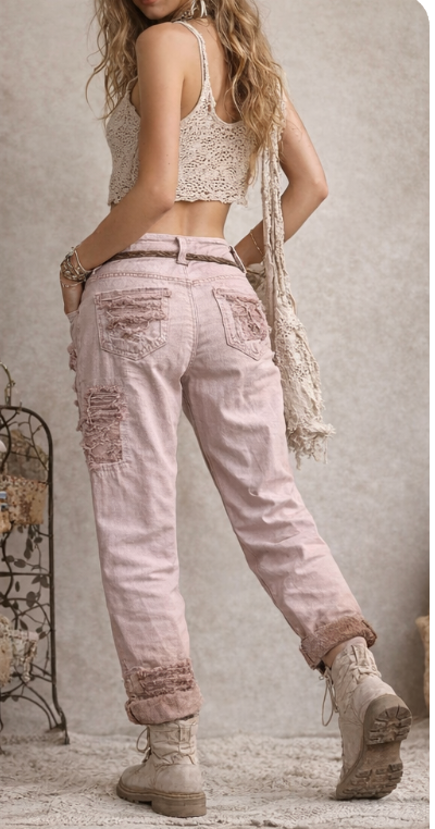 Paper Lace Lilac denim pants