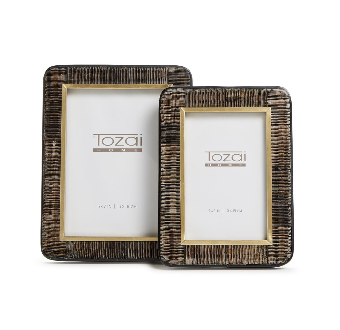 Chiseled Horn and Bone Photo Frames