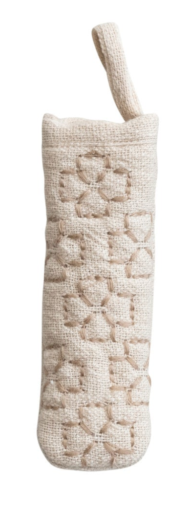 Cotton Pot Handle Cover with Embroidered Pattern & Loop, 4 Styles