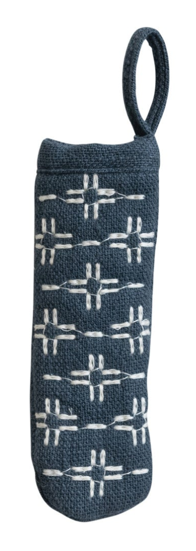 Cotton Pot Handle Cover with Embroidered Pattern & Loop, 4 Styles
