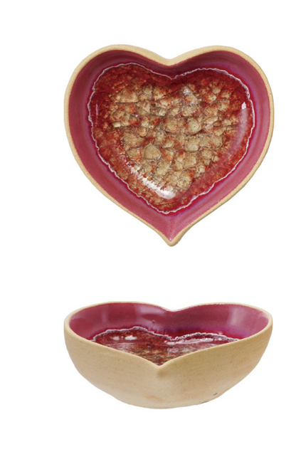 Stoneware Heart Shaped Dishes