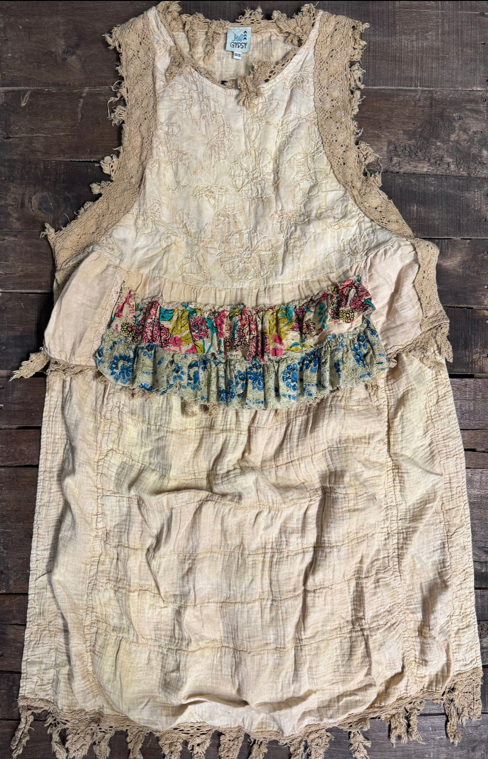Jaded Gypsy Ruffle Up Hi-Lo-Parchment Floral