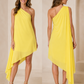 Posh Couture Yellow Chiffon Cocktail