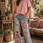 Jaded Gypsy Peace and Love Floral Gardens Jeans