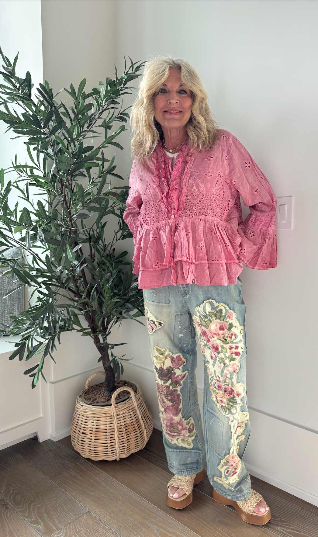 Jaded Gypsy Peace and Love Floral Gardens Jeans