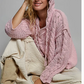 V-neck Hooded Knit Chenille Sweater