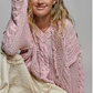 V-neck Hooded Knit Chenille Sweater