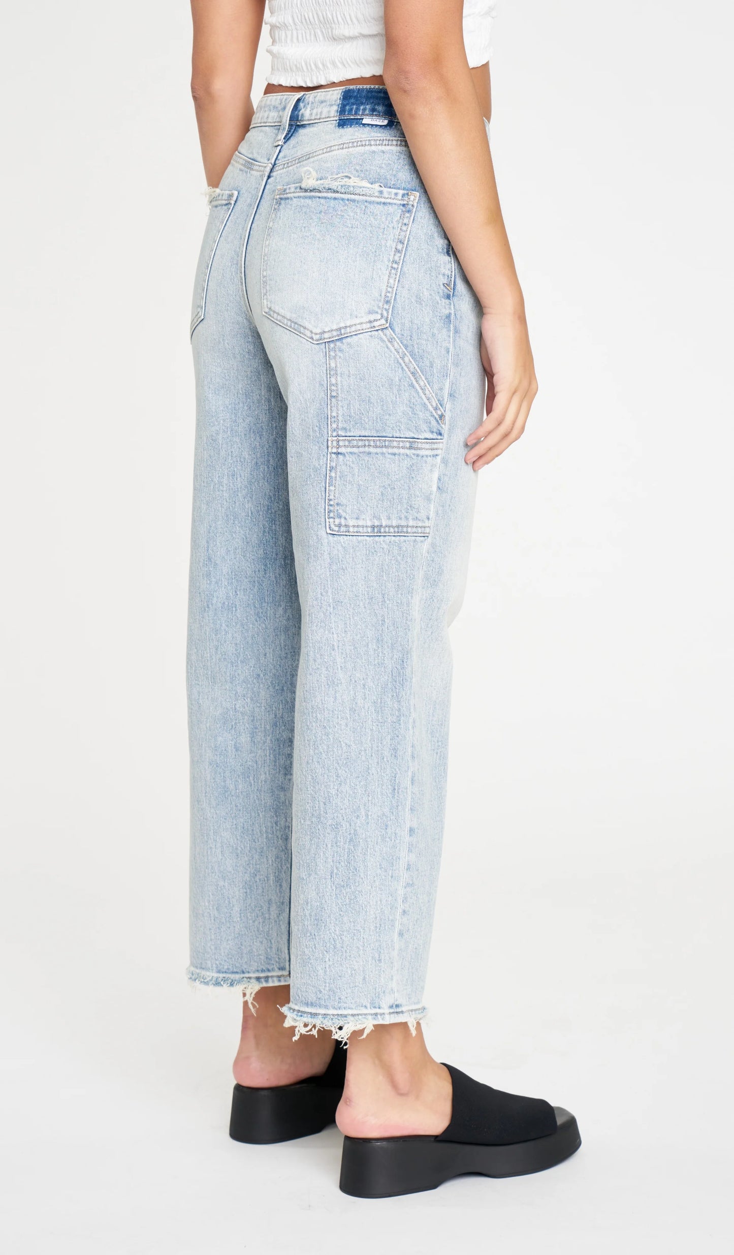 SUNDAZE DAD JEANS | HIGH RISE UTILITY CROP | SUN KISSED VINTAGE WASH