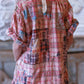 Magnolia Pearl TOP 1511-MADAZ-OS  Patchwork Idgy Ruffle Shirt