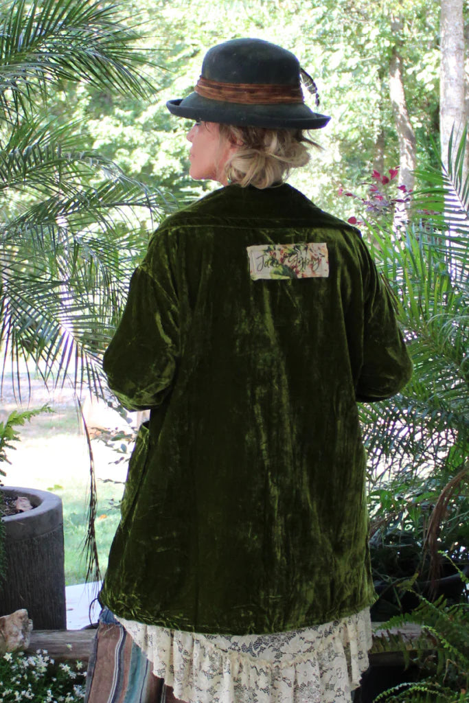 Evening Whisper Velvet Jacket Chartreuse