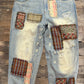 Jaded Gypsy Peace and Love Jeans  Patched