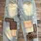 Jaded Gypsy Peace and Love Jeans  Patched