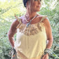 Jaded Gypsy Ruffling Feathers Tank Tea Stain