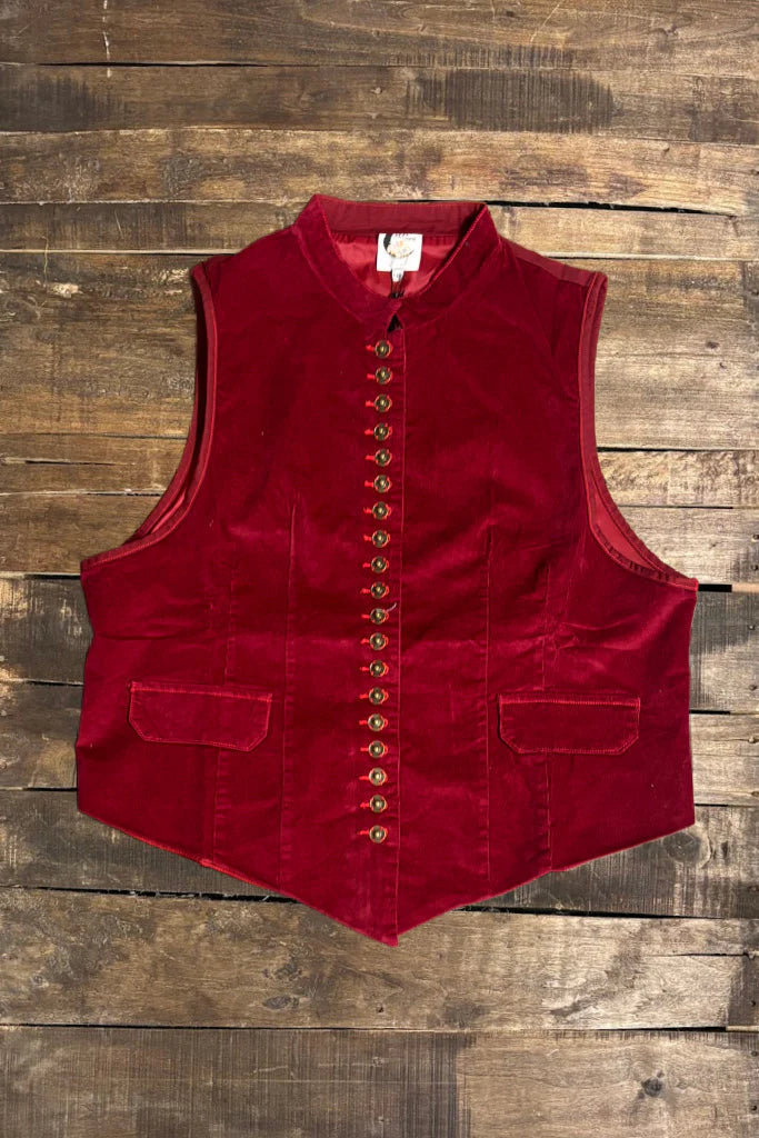 Mesmirized Vest - Scarlet Corduroy