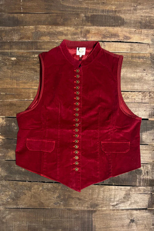 Mesmirized Vest - Scarlet Corduroy
