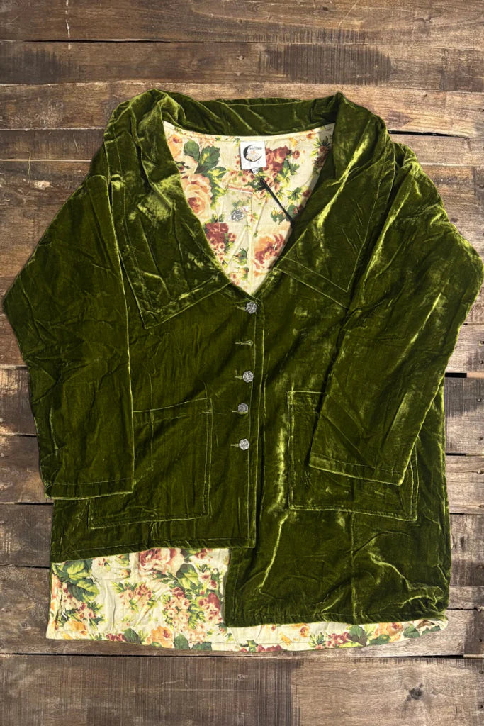 Evening Whisper Velvet Jacket Chartreuse