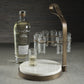 Tequilero 10 Shot Tequila Set with Marble Cutting Board - Dark Bronze