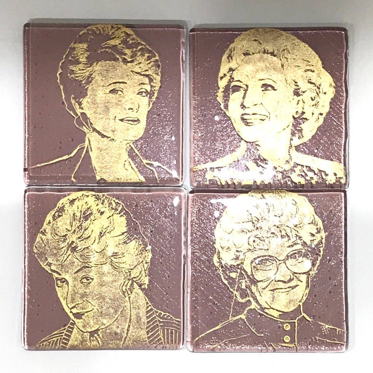 Golden Girls Actresses Glass Coaster 4-pack